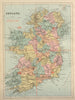 IRELAND antique index map by GW BACON 1885 old vintage plan chart