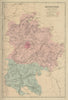 BEDFORDSHIRE antique county map by GW BACON 1885 old plan chart