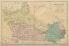 BERKSHIRE antique county map by GW BACON 1885 old plan chart