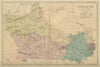 BERKSHIRE antique county map by GW BACON 1885 old plan chart