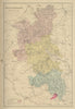BUCKINGHAMSHIRE antique county map by GW BACON 1885 old plan chart