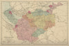 CHESHIRE antique county map by GW BACON 1885 old plan chart