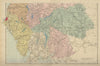 LAKE DISTRICT Cumbria & Westmorland (South sheet) County map GW BACON 1885