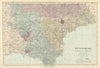 DEVON (SOUTH & EAST) antique county map by GW BACON 1885 old chart