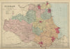 DURHAM antique county map by GW BACON 1885 old vintage plan chart
