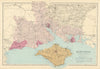 HAMPSHIRE (South) antique county map by GW BACON 1885 old chart