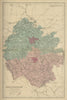 HEREFORDSHIRE antique county map by GW BACON 1885 old plan chart
