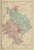 HUNTINGDONSHIRE antique county map by GW BACON 1885 old plan chart
