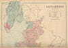 LANCASHIRE (North sheet) antique county map by GW BACON 1885 old
