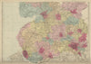LANCASHIRE (South sheet) antique county map by GW BACON 1885 old