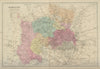 MIDDLESEX antique county map by GW BACON 1885 old plan chart