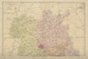 SHROPSHIRE (North) antique county map by GW BACON 1885 old chart