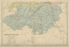 SHROPSHIRE (South) antique county map by GW BACON 1885 old chart