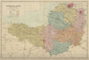 SOMERSETSHIRE Somerset antique county map by GW BACON 1885 old