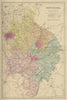 WARWICKSHIRE antique county map by GW BACON 1885 old plan chart