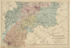 WORCESTERSHIRE & GLOUCESTERSHIRE (South) antique county map by GW BACON 1885