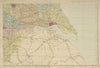 YORKSHIRE (South East) Hull York antique county map by GW BACON 1885 old