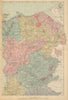 WALES (North East) Flint Denbigh Merionethshire Clywd GW BACON 1885 old map