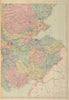 SCOTLAND (South East) Edinburgh Glasgow Perth Fife GW BACON 1885 old map