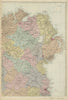 IRELAND (North East) Ulster Meath Louth Cavan Dublin GW BACON 1885 old map