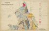 GEOLOGICAL ENGLAND & WALES (North sheet) antique map by GW BACON 1885 old