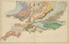 GEOLOGICAL ENGLAND & WALES (South sheet) antique map by GW BACON 1885 old