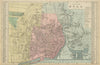 HULL Kingston Upon Hull antique town city plan by GW BACON Yorkshire 1885 map