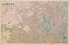 LONDON North West St John's Wood Marylebone Camden town city plan BACON 1885 map