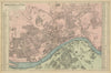 NEWCASTLE-UPON-TYNE Gateshead Elswick Byker town city plan GW BACON 1885 map