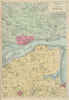 DUNDEE & ENVIRONS St Andrews Cupar Firth of Tay antique map by GW BACON 1885
