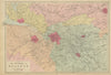 GLASGOW & ENVIRONS Lanark Renfrew antique map by GW BACON 1885 old