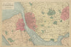 MERSEYSIDE Liverpool Birkenhead Wirral St Helens antique map by GW BACON 1885
