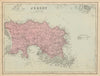 The island of JERSEY Channel Islands antique map by GW BACON 1885 old
