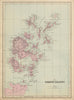 THE ORKNEY ISLANDS antique map by GW BACON Scotland 1885 old chart
