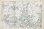 FRIERN BARNET/HORNSEY Palmers/Wood Green Southgate Muswell Hill. BACON  1906 map