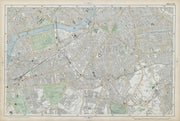 S LONDON Clapham Brixton Lambeth Battersea Chelsea Camberwell. BACON  1906 map