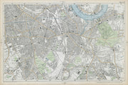 LONDON SOUTH Camberwell Greenwich Deptford Lewisham Southwark. BACON  1906 map