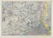 NW LONDON GEOLOGICAL Westminster Islington Brent Ealing Camden.BACON 1906 map