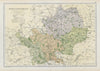 HERTFORDSHIRE county map. Parliamentary constituencies. Railways. BACON 1906