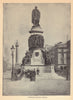 O'Connell Statue, Dublin. Ireland 1905 old antique vintage print picture