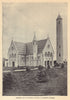 Chapel and O'Connell Tower, Glasnevin, Dublin. Ireland 1905 old antique print