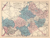 COUNTY WESTMEATH antique map. Leinster. Ireland. JOYCE 1905 old
