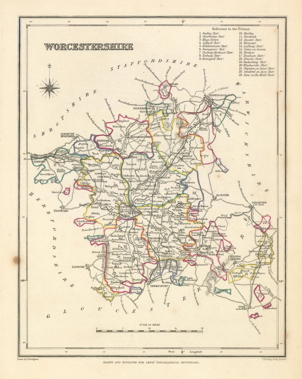 Antique county map of WESTMORLAND by Creighton Walker Lewis. Lake District c1840