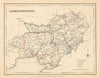 Antique county map of CARMARTHENSHIRE by Creighton & Walker for Lewis c1840