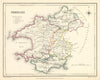 Antique county map of PEMBROKE by Creighton & Walker for Lewis c1840 old