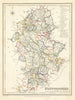 Antique county map of STAFFORDSHIRE by Creighton & Walker for Lewis c1840