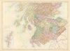 Scotland. South sheet. Central & southern. Railways. SIDNEY HALL 1862 old map