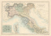 Italy, north part. Savoie Papal states Austrian Lombardy. SIDNEY HALL 1862 map