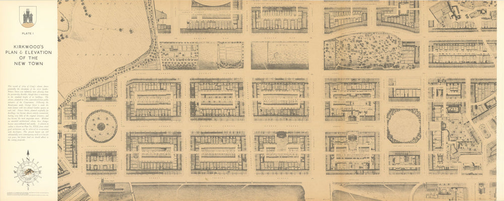 Plan & elevation of the New Town of Edinburgh. After Robert Kirkwood 1949 map