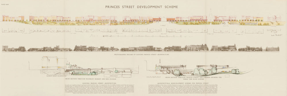 EDINBURGH. Princes Street Development Scheme. PATRICK ABERCROMBIE 1949 old map